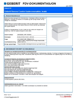 FDV Geberit Renova Comfort baderomsmøbler krakk