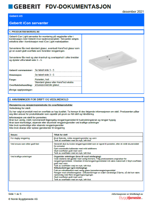 FDV Geberit iCon Light servanter