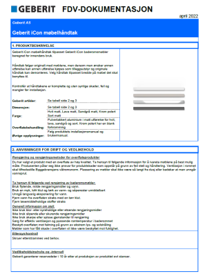 FDV Geberit iCon møbelhåndtak