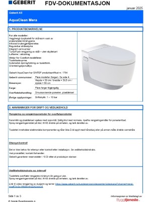 FDV Geberit AquaClean Mera