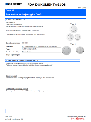 FDV Pneumatisk betjening