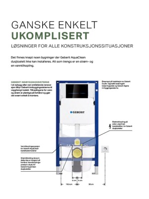 Montering av strøm og vann for Geberit AquaClean dusjtoalett