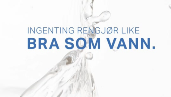 Bilde med tekst: Ingenting rengjør like bra som vann