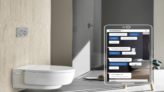 Geberit inspirasjonsverktøy på mobil