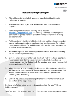 Reklamasjonsguide for rørlegger og forhandler