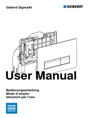 Geberit Sigma40 betjeningsplate brukerveiledning skifte kullfilter