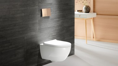 Acanto toalett med betjeningsplate Sigma70 in rosegull