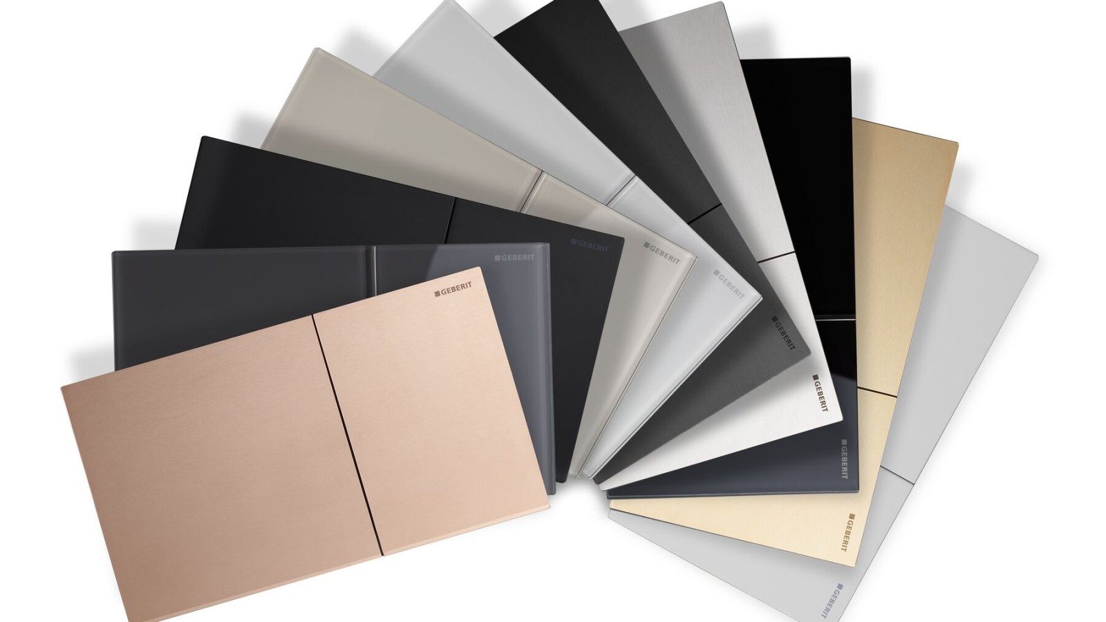 Utvalg av overflater for Geberit Sigma70 betjeningsplate Utvalg av overflater for Geberit Sigma70 betjeningsplate