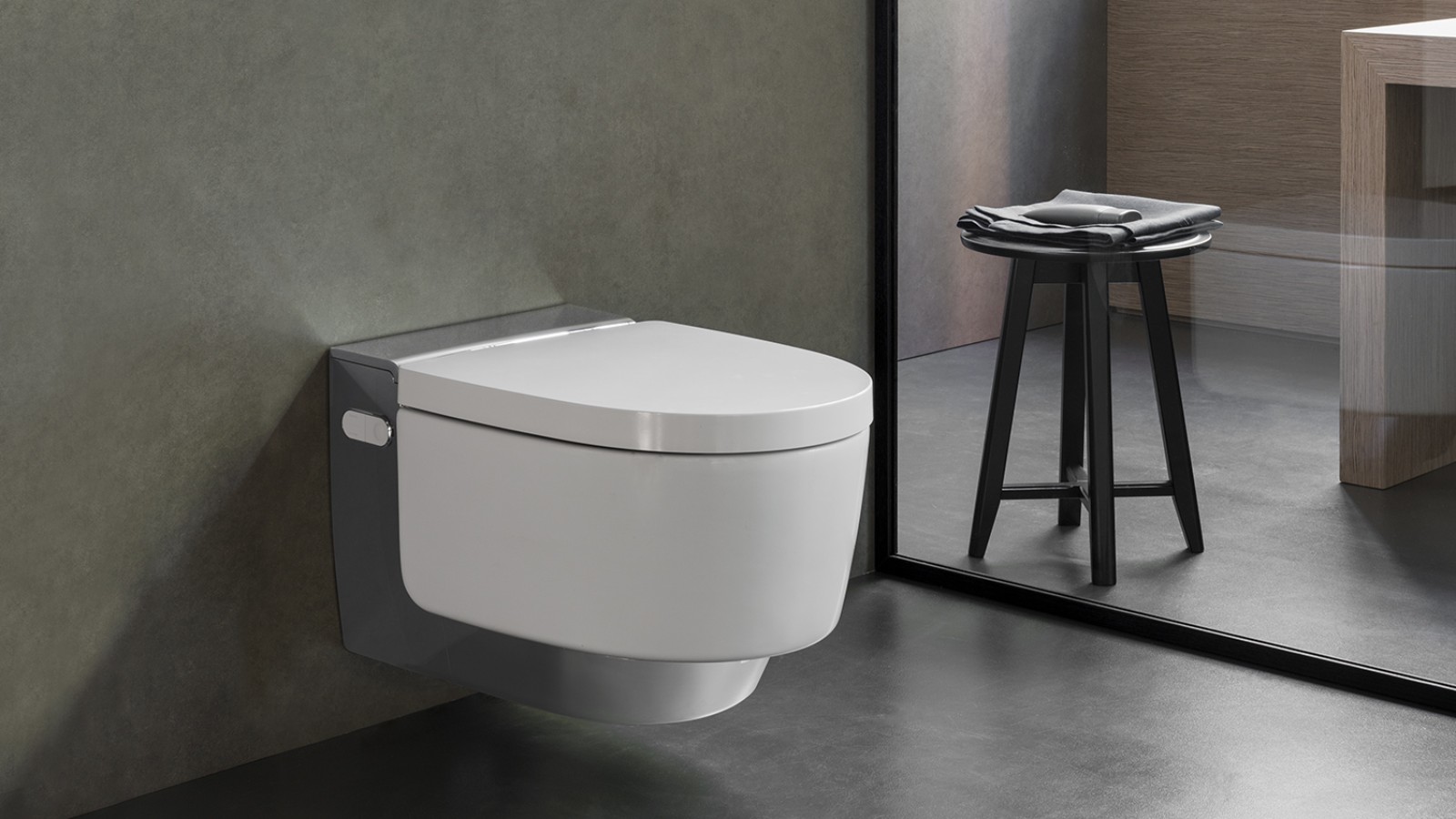 Geberit AquaClean Mera smelter harmonisk inn i baderommet takket være sitt design Geberit AquaClean Mera smelter harmonisk inn i baderommet takket være sitt design