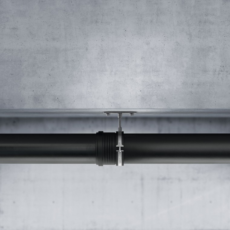 Installert Geberit Silent-PP rør Installert Geberit Silent-PP rør