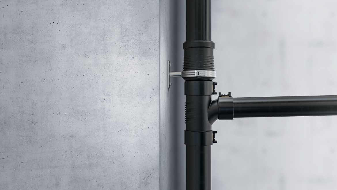 Lydisolasjonsribber på Geberit Silent-db20-fitting Lydisolasjonsribber på Geberit Silent-db20-fitting