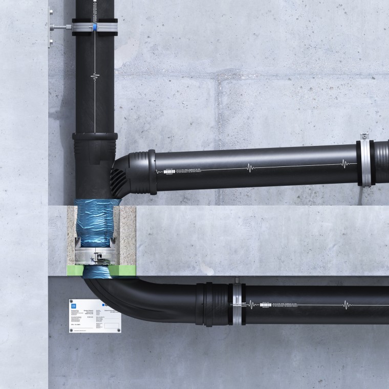 Geberit brannbeskyttelseshylse RS90 Plus EN, innfelt i tak med EPS/XPS-isolasjon Geberit brannbeskyttelseshylse RS90 Plus EN, innfelt i tak med EPS/XPS-isolasjon