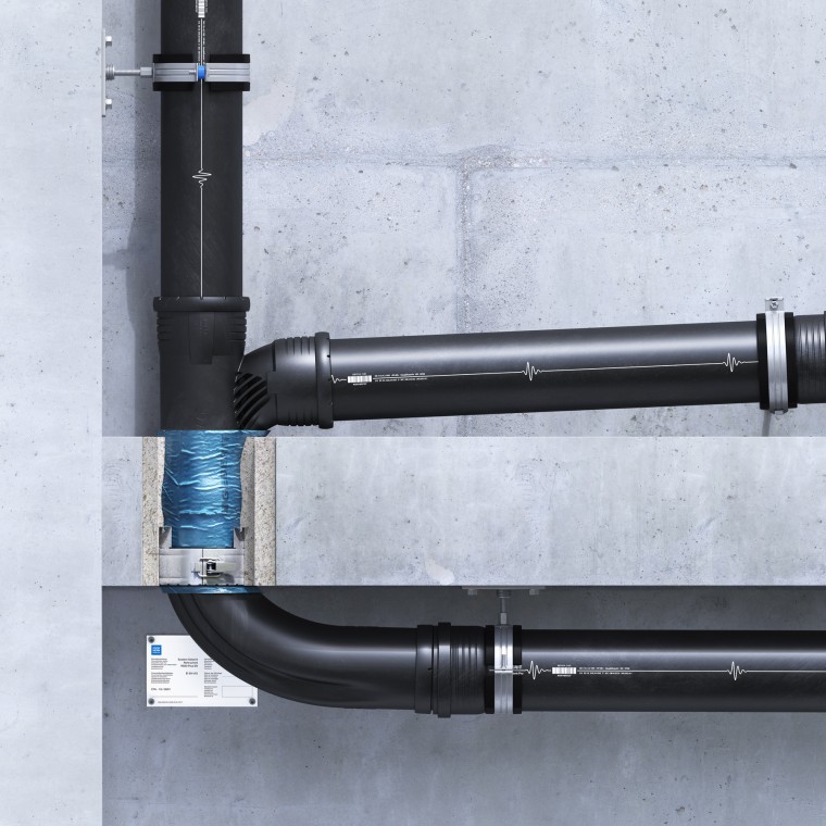 Takmontert installasjon av Geberit brannbeskyttelseshylse RS90 Plus EN Takmontert installasjon av Geberit brannbeskyttelseshylse RS90 Plus EN