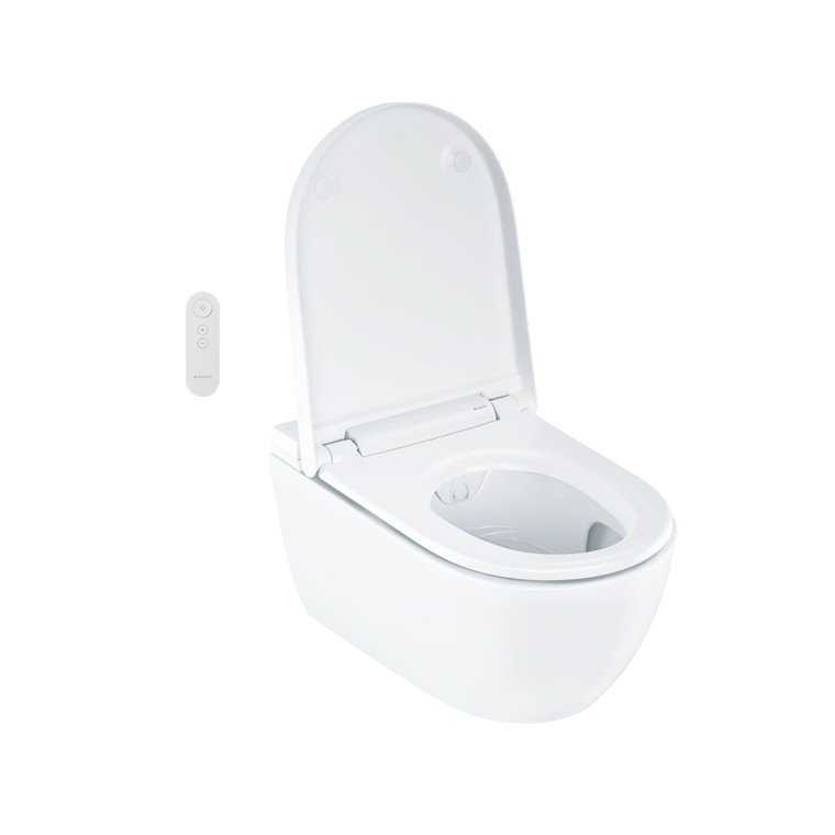Geberit AquaClean Alba med åpent toalettlokk Geberit AquaClean Alba med åpent toalettlokk