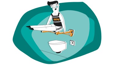 Armlener til toalettet må være stabile