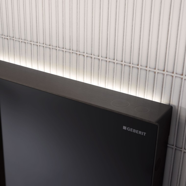 Orienteringslys på Geberit Monolith Plus i sort (© Geberit)