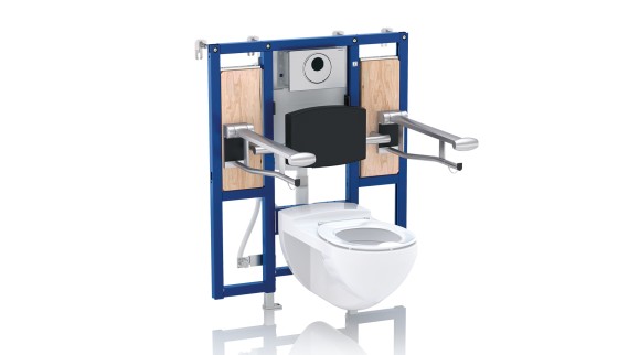 Universelt utformet toalett med Geberit Duofix-innbyggingselement