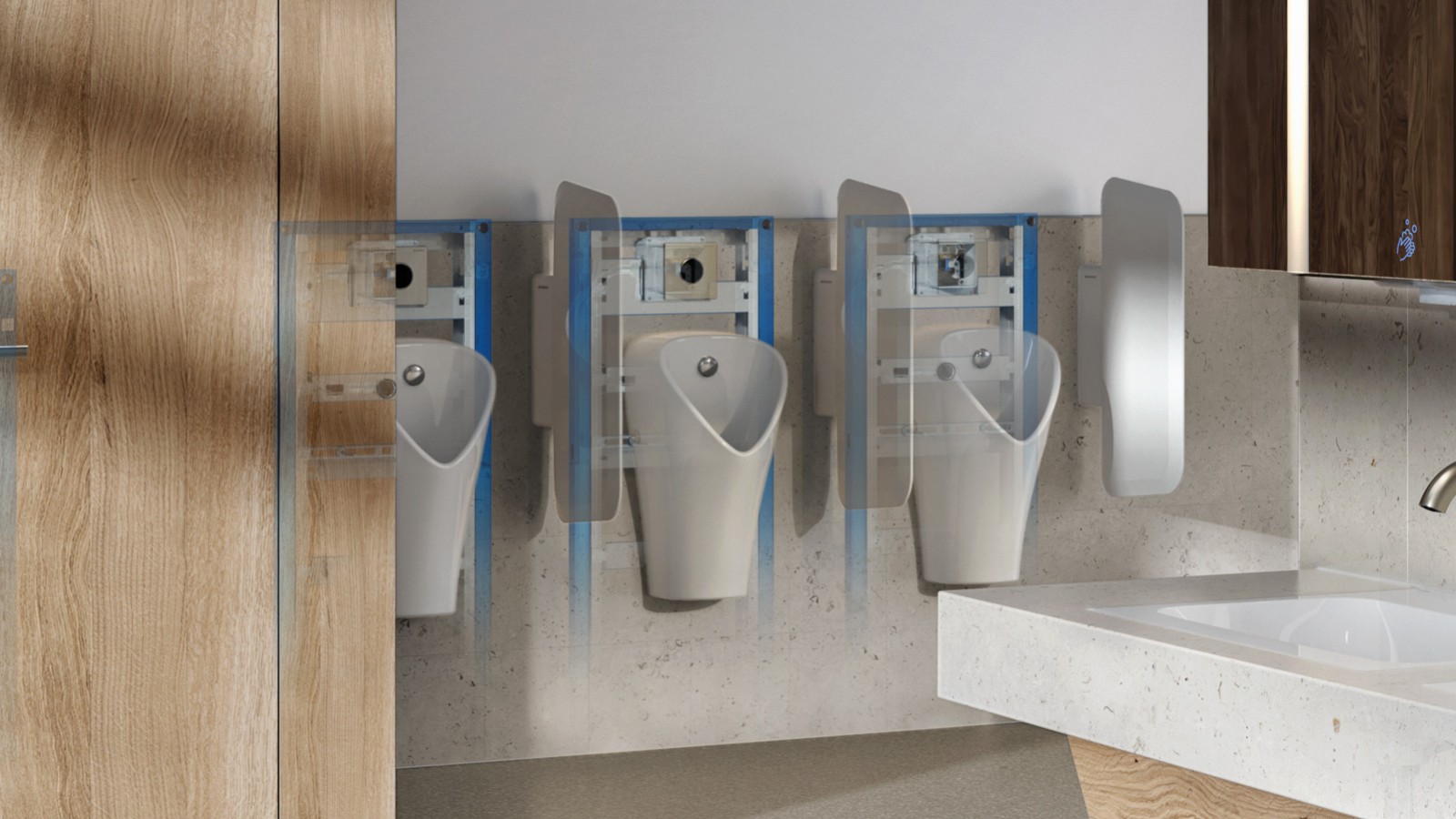 Geberit urinalsystem i standard produktsortiment. Geberit urinalsystem i standard produktsortiment.