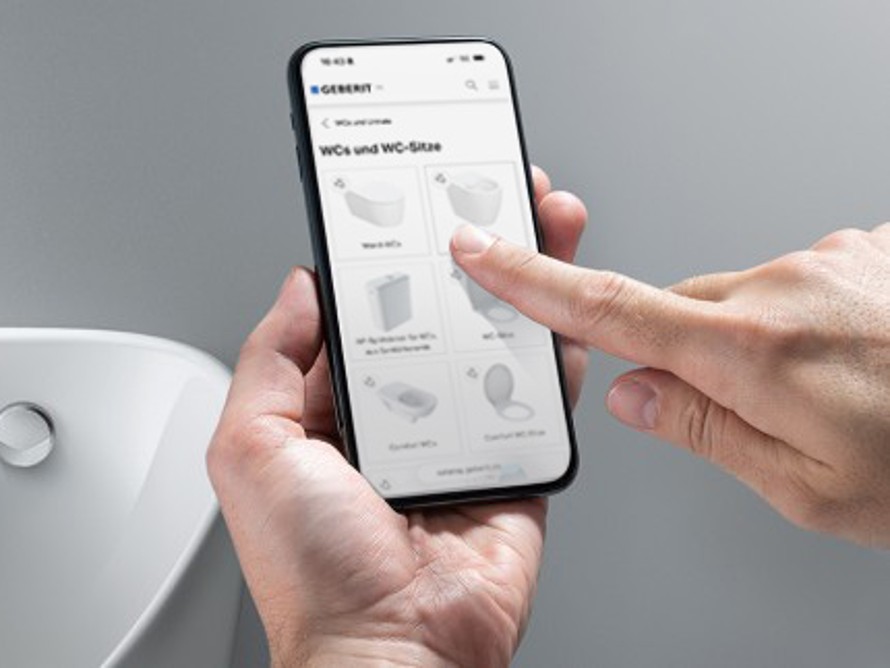 Skjermbikde av Geberit Produktkatalog