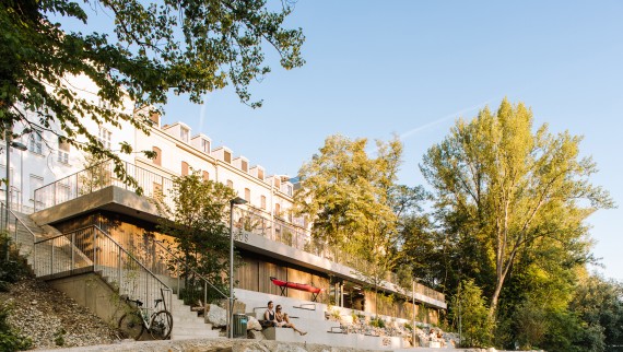 Utvendig utsikt over det nye vannsportsenteret i Graz (© Christian Repnik) Utvendig utsikt over det nye vannsportsenteret i Graz (© Christian Repnik)