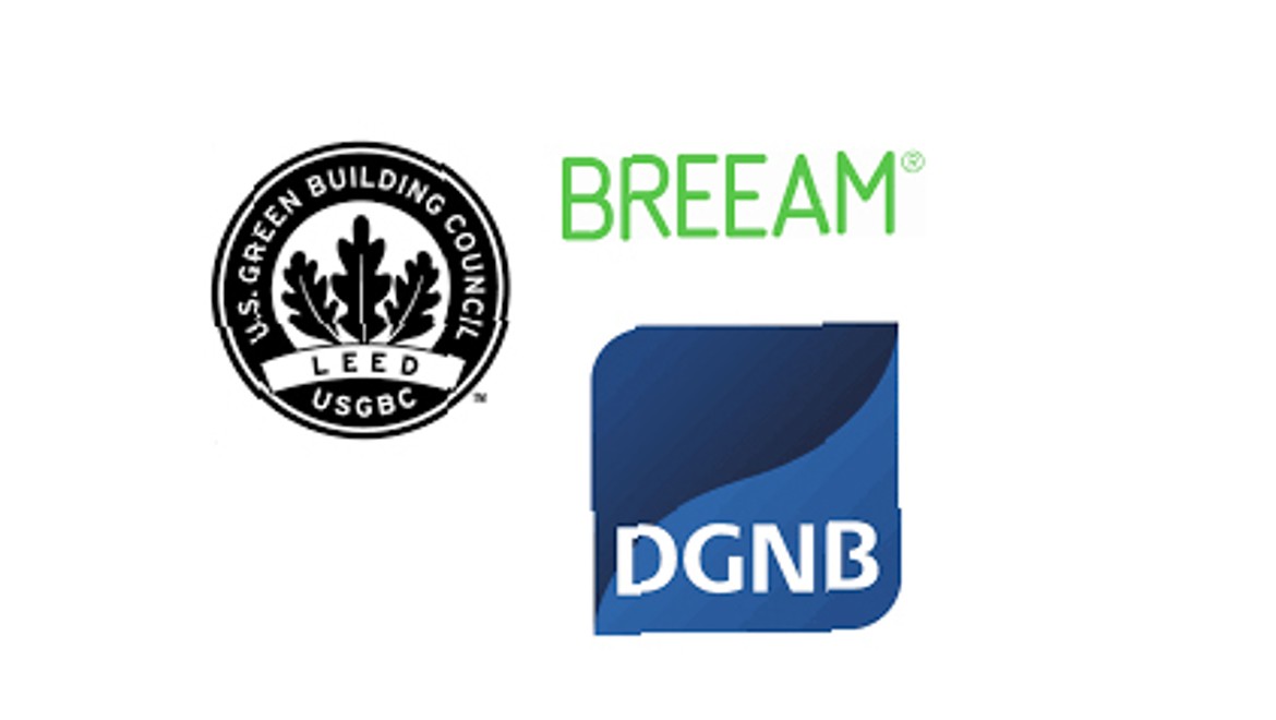 BREEAM, LEED og DGNB står for de tre viktigste sertifiseringssystemene for bærekraftig bygging på verdensbasis BREEAM, LEED og DGNB står for de tre viktigste sertifiseringssystemene for bærekraftig bygging på verdensbasis