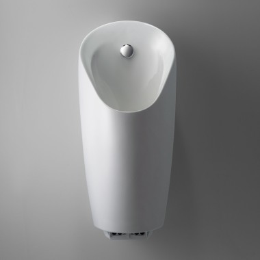 Det slanke og kompakte Geberit Preda urinalet med integrert urinalstyring