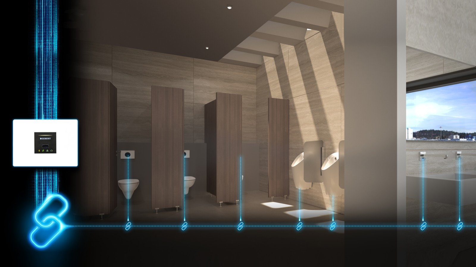 Connecting a sanitary room with Geberit Connect Connecting a sanitary room with Geberit Connect