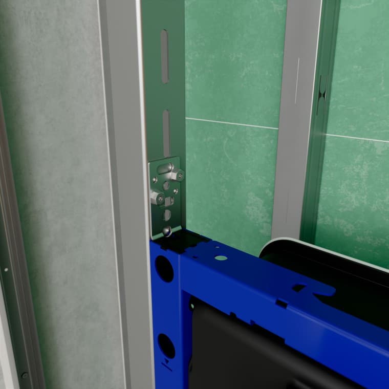 Takket være de integrerte festebeslagene skjer innfestingen i veggen både raskt og sikkert Takket være de integrerte festebeslagene skjer innfestingen i veggen både raskt og sikkert