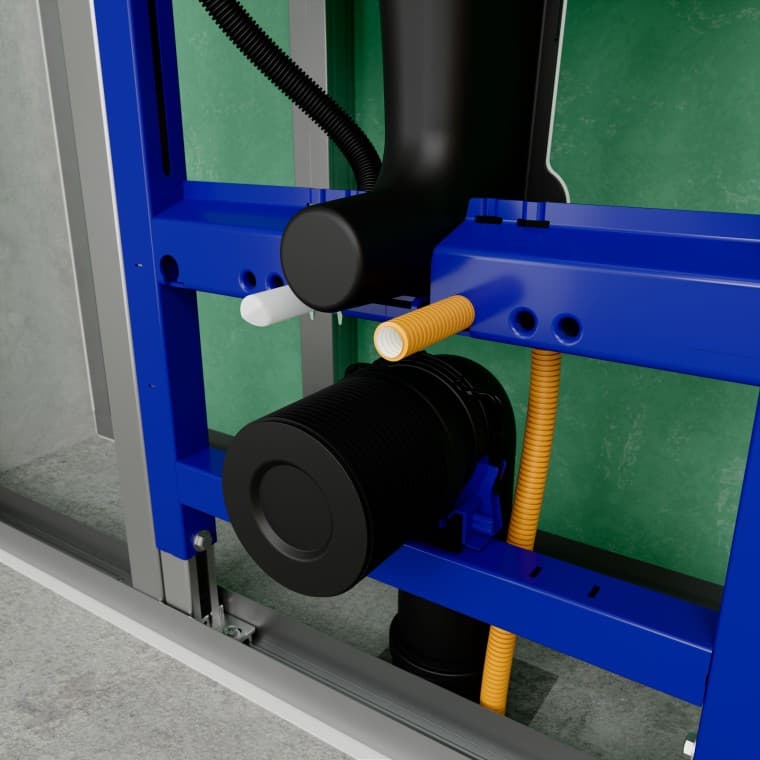 Duofix Sawa er klargjort for både strøm og vann til Geberit AquaClean dusjtoalett Duofix Sawa er klargjort for både strøm og vann til Geberit AquaClean dusjtoalett