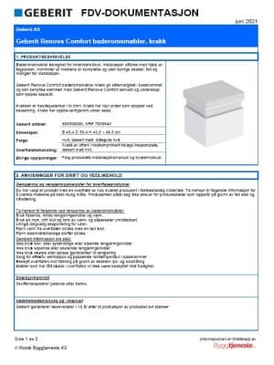 FDV Geberit Renova Comfort baderomsmøbler krakk FDV Geberit Renova Comfort baderomsmøbler krakk