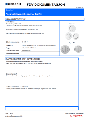 FDV Pneumatisk betjening FDV Pneumatisk betjening