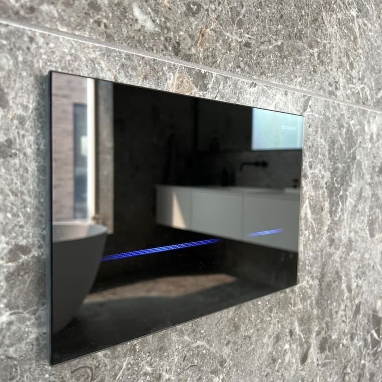 Geberit Sigma80 betjeningsplate (© Arkitektvillaen) Geberit Sigma80 betjeningsplate (© Arkitektvillaen)