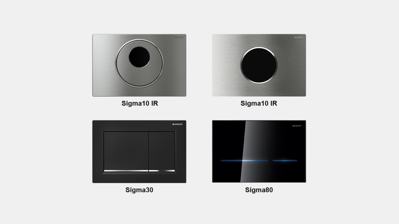 Infrarøde og mekaniske Geberit betjeningsplater Infrarøde og mekaniske Geberit betjeningsplater