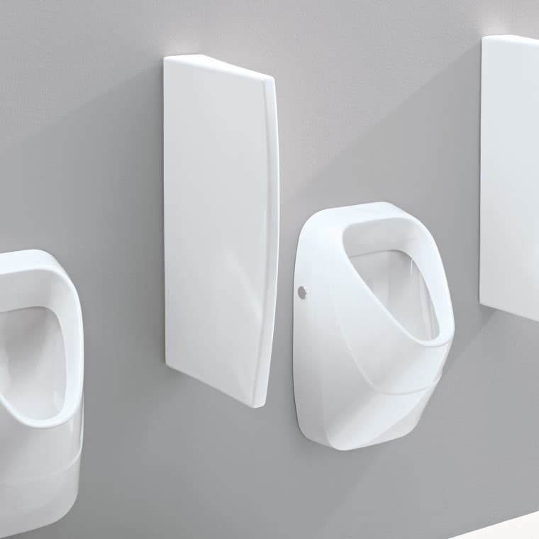 Geberit skillevegg av porselen med skjulte fester Geberit skillevegg av porselen med skjulte fester