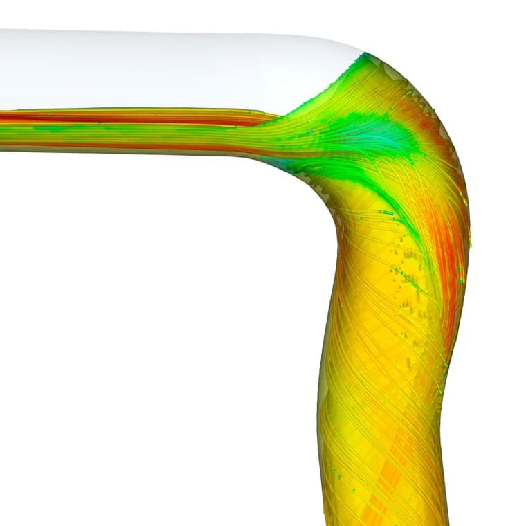 Strømningssimulering med Geberit SuperTube BackFlip bend Strømningssimulering med Geberit SuperTube BackFlip bend
