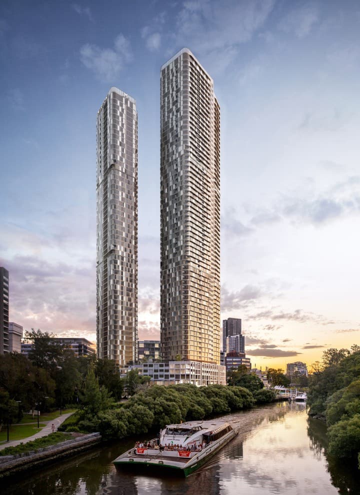 De to 180 George Towers tårner over Sydneys vestlige forsteder (© Meriton Group) De to 180 George Towers tårner over Sydneys vestlige forsteder (© Meriton Group)