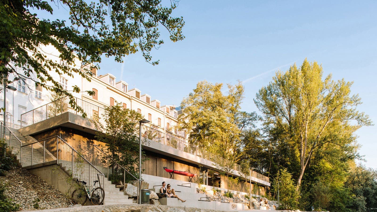Utvendig utsikt over det nye vannsportsenteret i Graz (© Christian Repnik) Utvendig utsikt over det nye vannsportsenteret i Graz (© Christian Repnik)