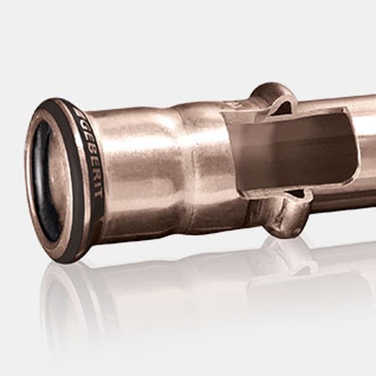 Tverrsnitt Geberit Mapress CuNiFe systemrør og muffe Tverrsnitt Geberit Mapress CuNiFe systemrør og muffe